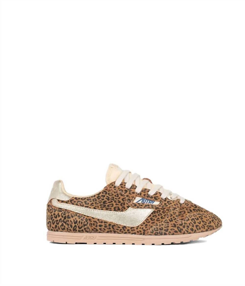 NEW AUTRY women's windspin sneakers in leopard / platinum